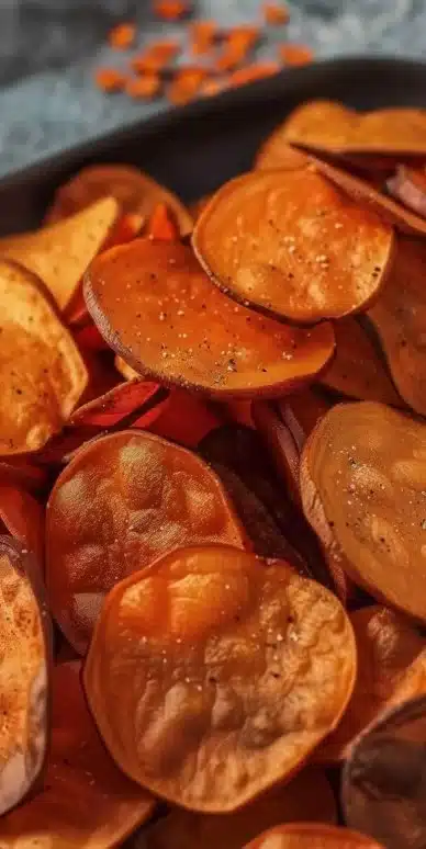 Chips de patate douce croustillantes faites à la friteuse à air