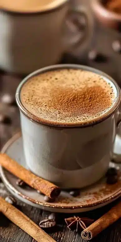 Café brûleur de graisses à la cannelle dans une tasse