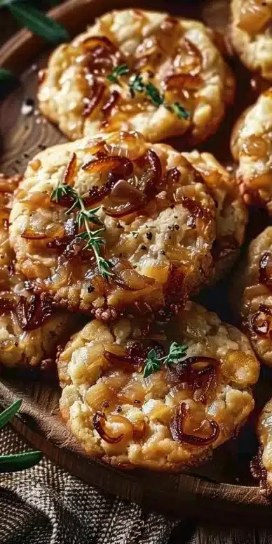 Cookies salés aux oignons caramélisés et fromage Comté