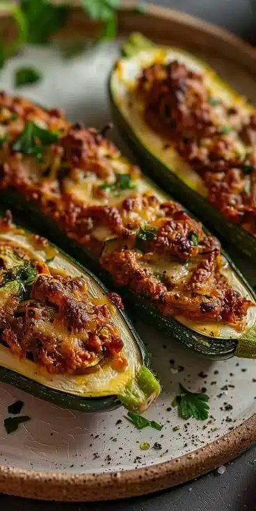 Recette de courgettes farcies à l'airfryer, plat sain et savoureux