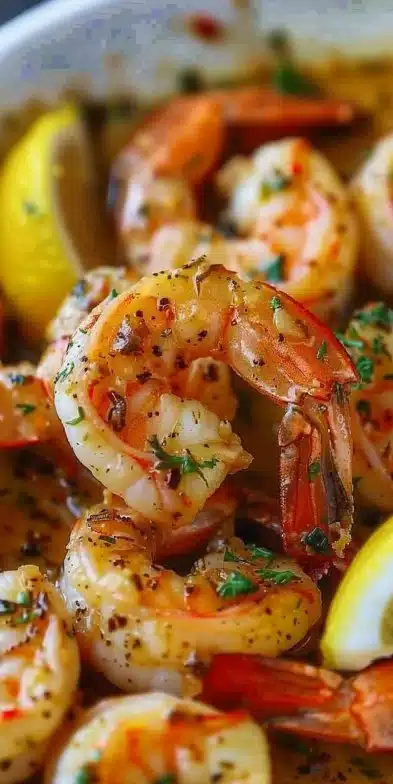 Crevettes à l'ail et citron