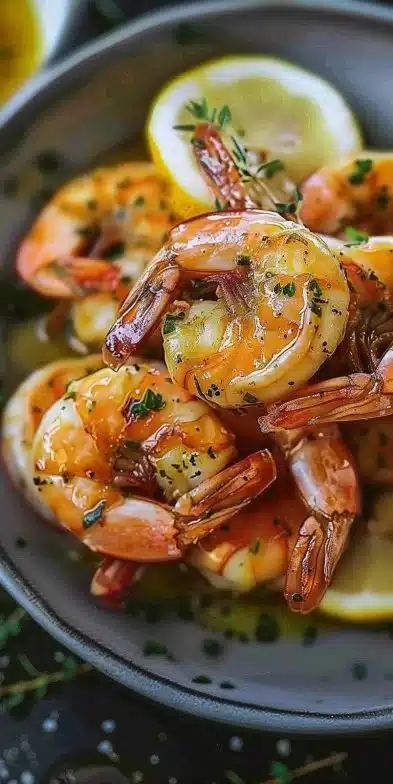 Crevettes à l'ail et citron