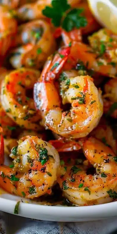 Crevettes sautées ail citron