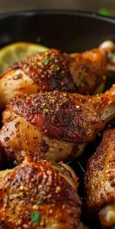 Cuisses de poulet croustillantes préparées dans un airfryer