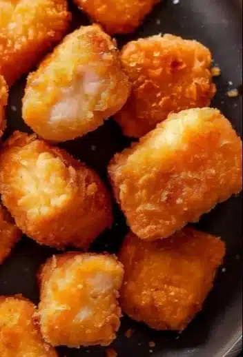 Dés de poulet croustillants cuits dans un airfryer