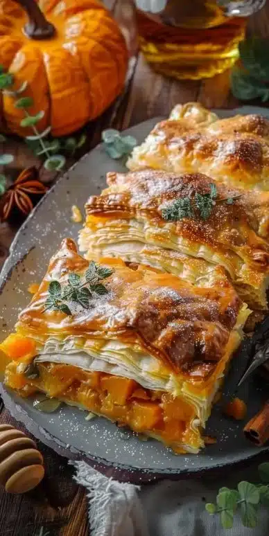 Feuilleté au potimarron et au miel