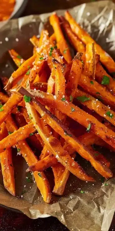 Frites de patate douce au four