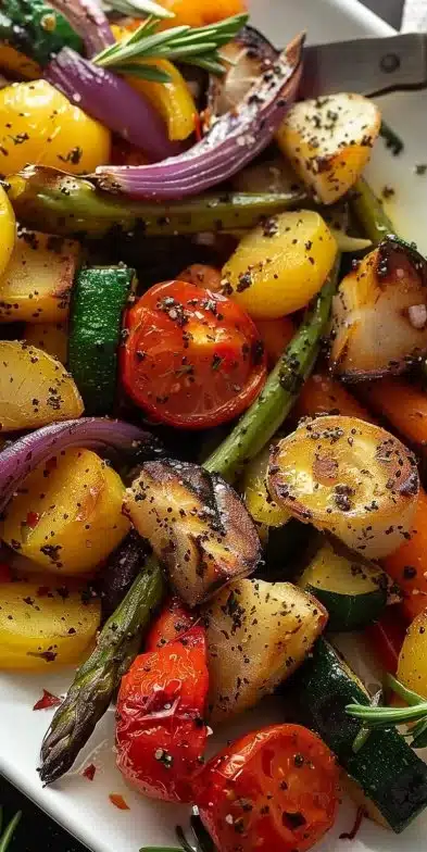 Légumes rôtis à l'air fryer avec zaatar