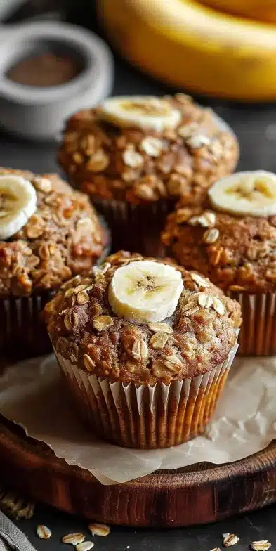 Muffins banana oatmeal without sugar