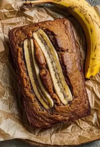 Pain aux bananes sain fait maison, appétissant et nutritif.