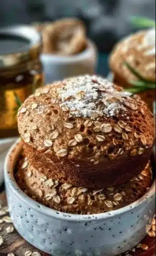 Recette de pain sain à l'avoine sans farine ni gluten dans un bocal