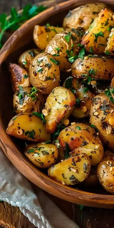 Pommes de terre provençales croustillantes préparées dans une friteuse à air