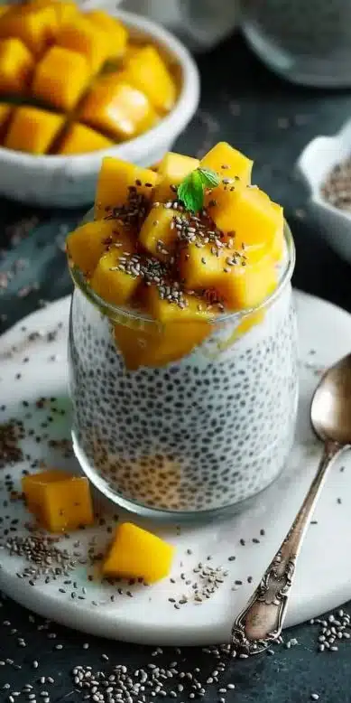 Pudding Chia au Lait de Coco et Mangue