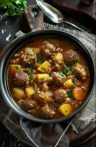 Ragoût de Pommes de Terre aux Boulettes de Viande