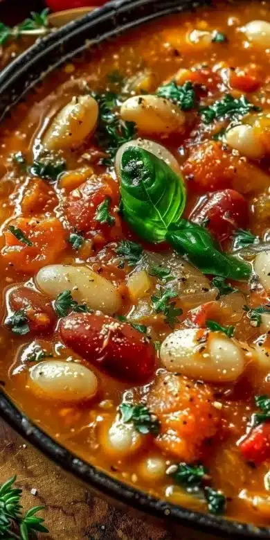 Ragoût velouté aux haricots blancs et tomates