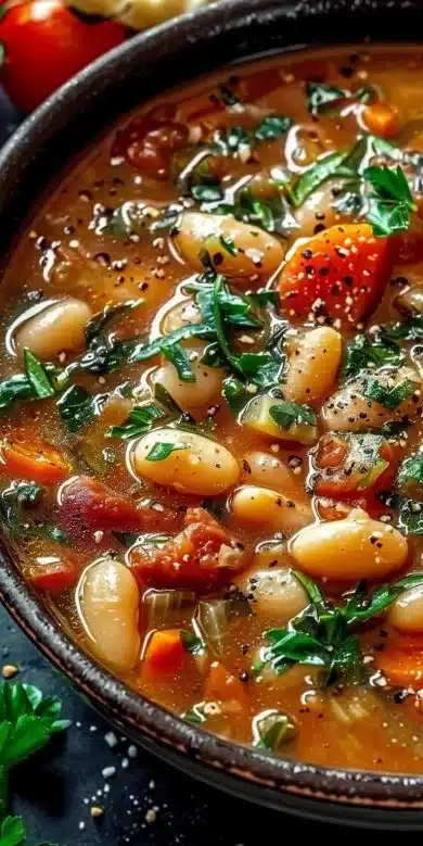 Ragoût velouté aux haricots blancs et tomates