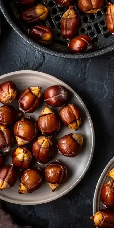 Recette facile de châtaigne cuite au air fryer, délicieuse et rapide.