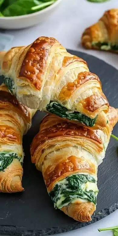 Recette de croissants aux épinards et fromage croustillants à la friteuse à air
