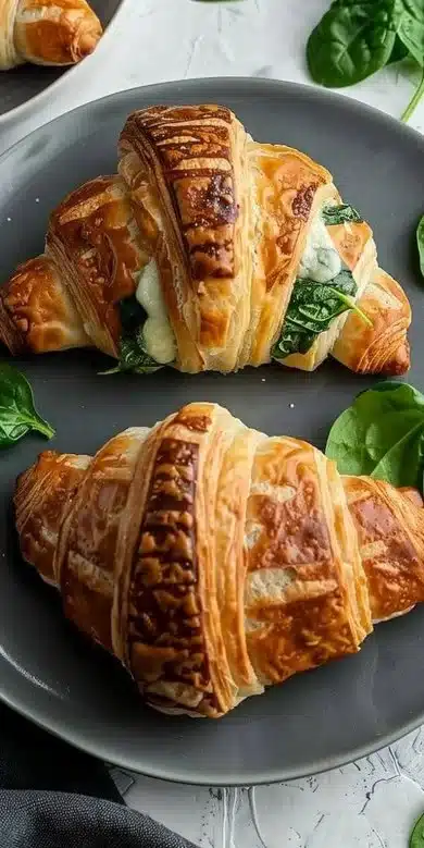 Recette de croissants aux épinards et fromage à la friteuse à air