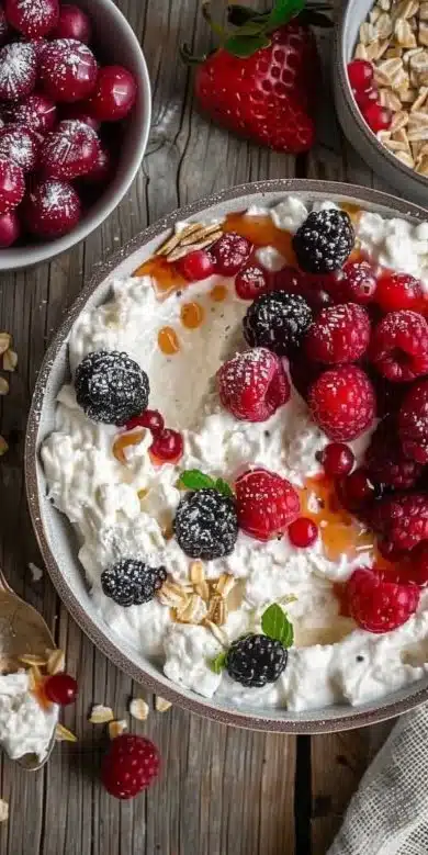Recette de fromage cottage aux fruits rouges