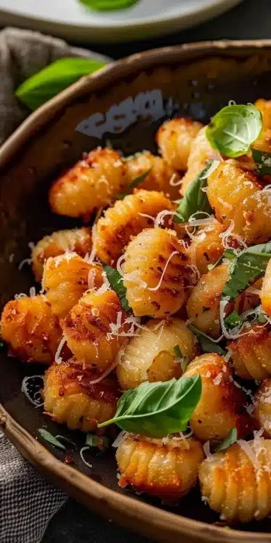 Gnocchis croustillants cuits à l'air fryer, plat savoureux et facile à préparer
