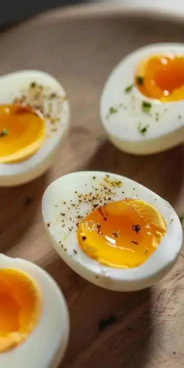 Recette d'œufs durs préparés à l'airfryer, simple et rapide à réaliser.