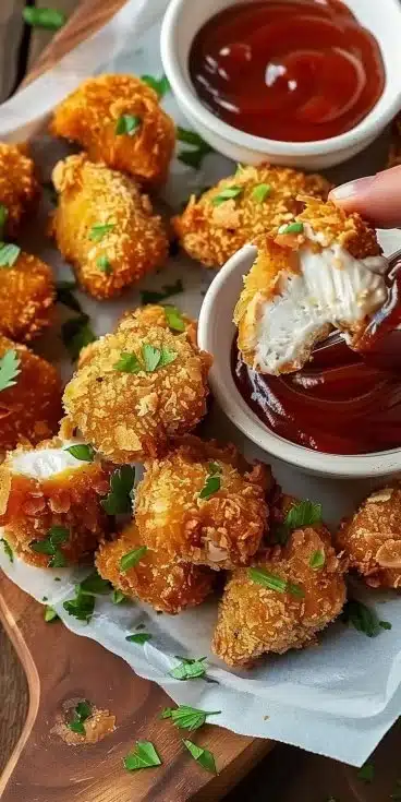 Recette de nuggets croustillants au air fryer, sains et savoureux.