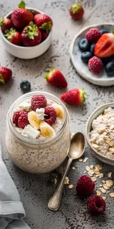 Recette Overnight Oats au Fromage Blanc facile et rapide
