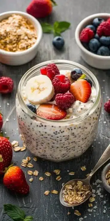 Recette Overnight Oats au Fromage Blanc facile et rapide