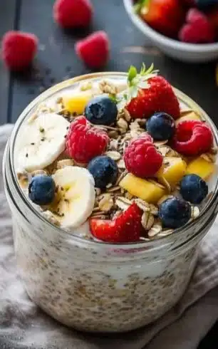 Recette Overnight Oats au Fromage Blanc facile et rapide