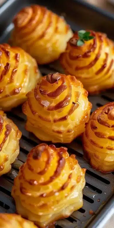 Pommes de Terre Duchesse croustillantes préparées dans une friteuse à air