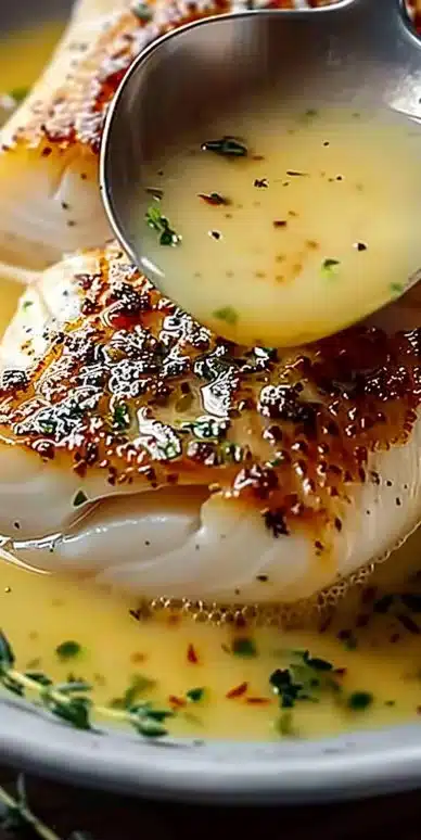 Recette de sauce au citron servie avec du poisson grillé