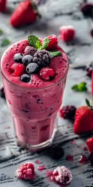 Smoothie aux fruits rouges