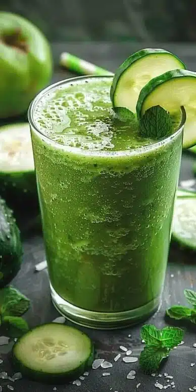 Smoothie vert détox au concombre