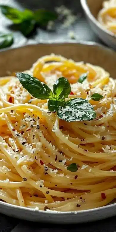 Spaghetti Crémeux Parmesan Ail