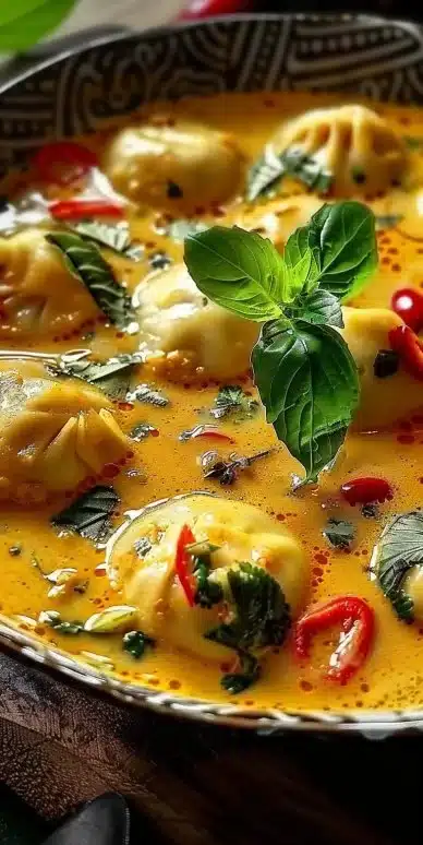 Thai Curry Soup with Coconut Dumplings