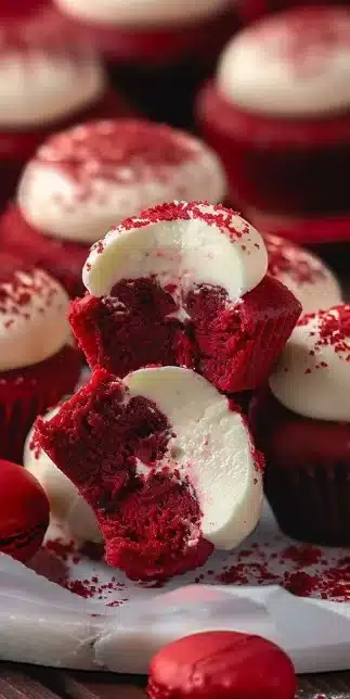 Bouchées de gâteau au fromage red velvet