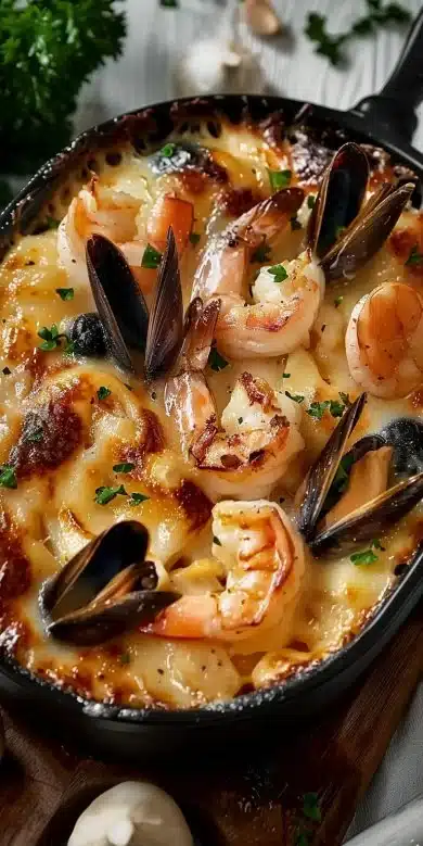 Gratin de Fruits de Mer, plat savoureux à base de fruits de mer