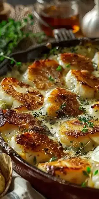Gratin de morue et poireaux à la moutarde