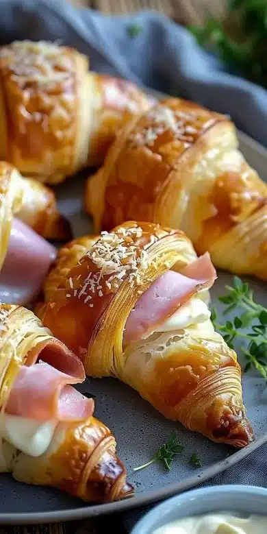 Mini Croissants Jambon Fromage Crème Fraîche