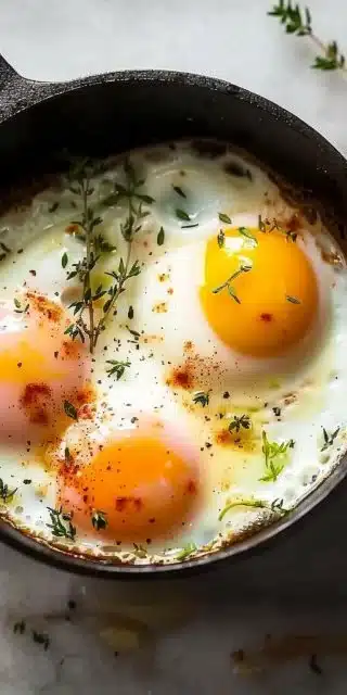 Oeuf Cocotte préparé dans une friteuse à air, servi avec du pain