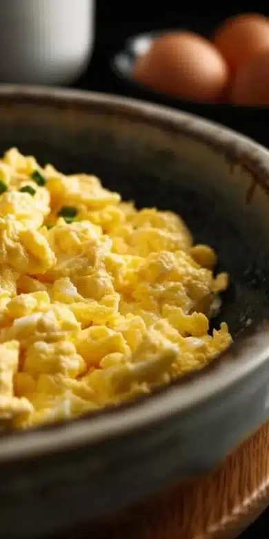 Œufs brouillés cuits à l'airfryer, plat léger et savoureux pour un brunch