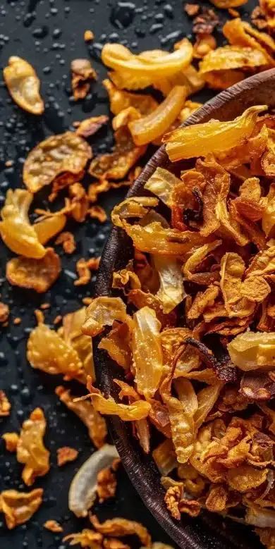 Oignons frits croustillants préparés dans un air fryer sans huile