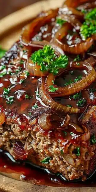 Pain de viande aux oignons caramélisés