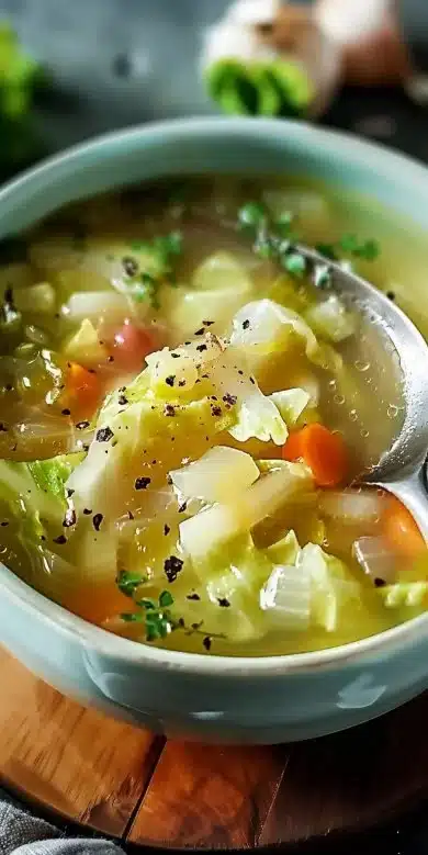 Soupe aux choux détox, une recette saine et riche en légumes verts