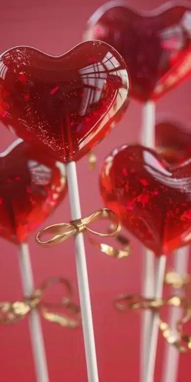 Sucettes artisanales en forme de coeur